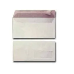 25 BUSTE BIANCHE 110X230MM C/FINESTRA 90GR EDERA STRIP