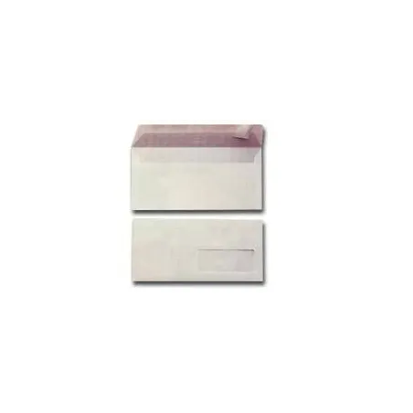 25 BUSTE BIANCHE 110X230MM C/FINESTRA 90GR EDERA STRIP