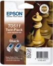 ORIGINAL Epson 2 Cartucce nero C13T05114210 T0511 Twin Pack: 2 x 24 ml ORIGINAL Epson 2 Cartucce nero C13T05114210 T0511 Twin Pack: 2 x 24 ml