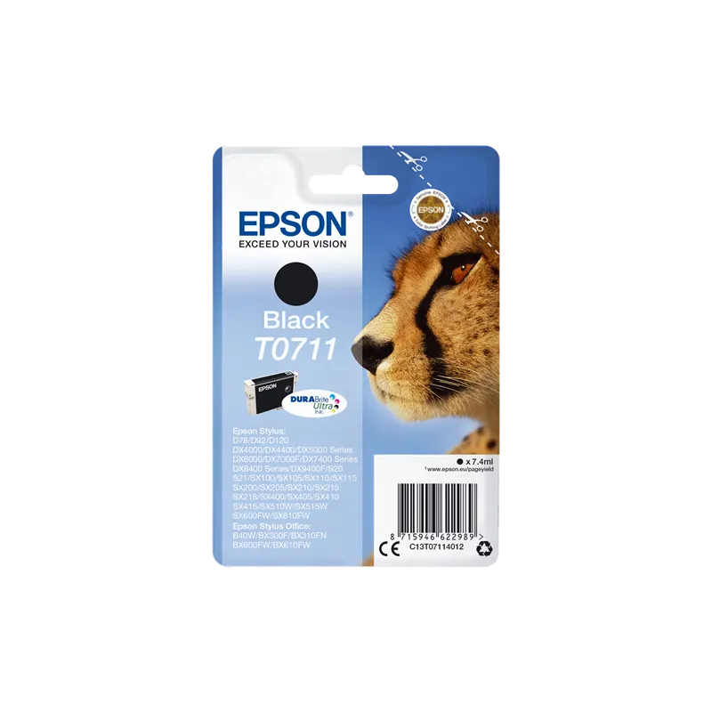 ORIGINAL Cartuccia Inkjet Epson T0711 C13T07114012  Nero 245 Pagine