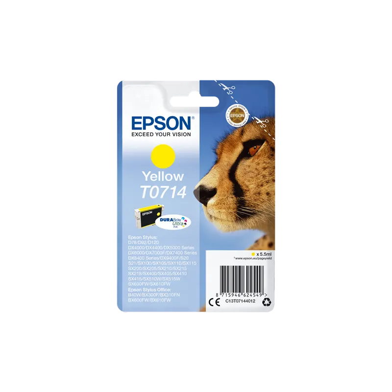 ORIGINAL Cartuccia Inkjet Epson T0714 C13T07144012 Giallo 415 Pagine