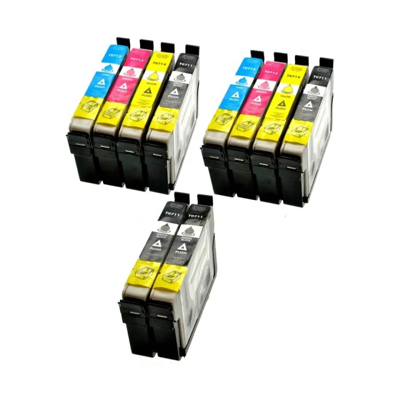 Cartuccia Epson Compatibile Multipa Nero 2 Cyano 2 Magenta 2 Giallo T0715 4 cartucce: T0711 + T0712 + T0713 + T0714 Cartuccia Epson Compatibile Multipa Nero 2 Cyano 2 Magenta 2 Giallo T0715 4 cartucce: T0711 + T0712 + T0713 + T0714
