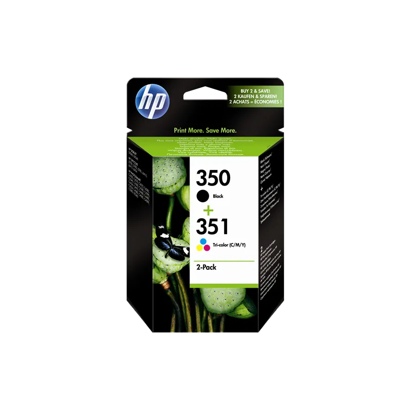 ORIGINAL HP Cartuccia d'inchiostro nero + colore SD412EE 350 + 351 ~ Pagine 200 Multi Pack ORIGINAL HP Cartuccia d'inchiostro nero + colore SD412EE 350 + 351 ~ Pagine 200 Multi Pack