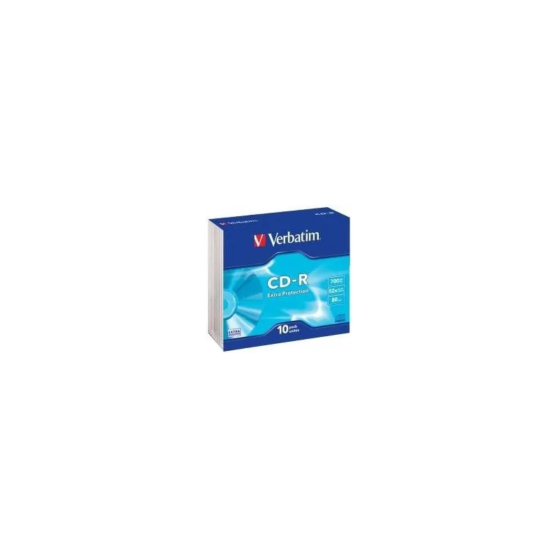CD-R Verbatim 0,700 GB  10 Pezzi Custodia slim