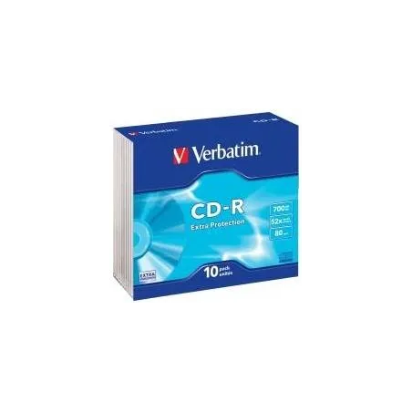 CD-R Verbatim 0,700 GB  10 Pezzi Custodia slim