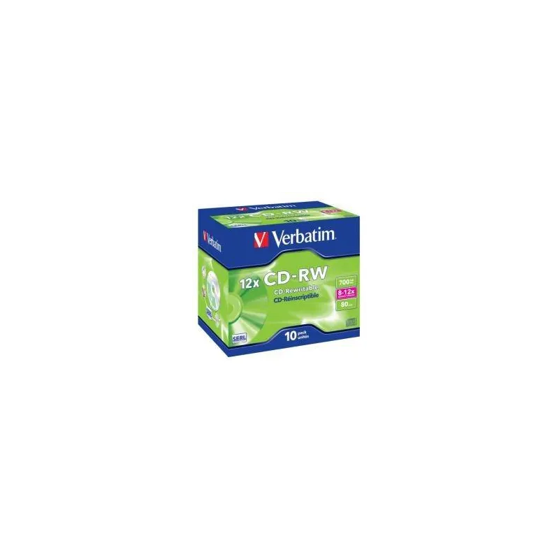 CD-Rw  "Riscrivibile" Verbatim 0,700 GB Custodia Slin  10 Pezzi