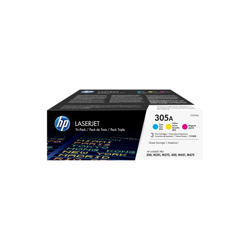 ORIGINAL Toner HP Multipack 3 Colori c/m/y CF370AM 305A CE411A + CE412A + CE413A ORIGINAL Toner HP Multipack 3 Colori c/m/y CF370AM 305A CE411A + CE412A + CE413A