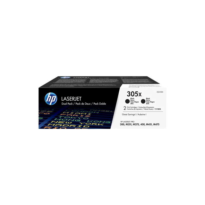 ORIGINAL Toner HP Pacco doppio nero CE410XD 305X 2x CE410X ORIGINAL Toner HP Pacco doppio nero CE410XD 305X 2x CE410X