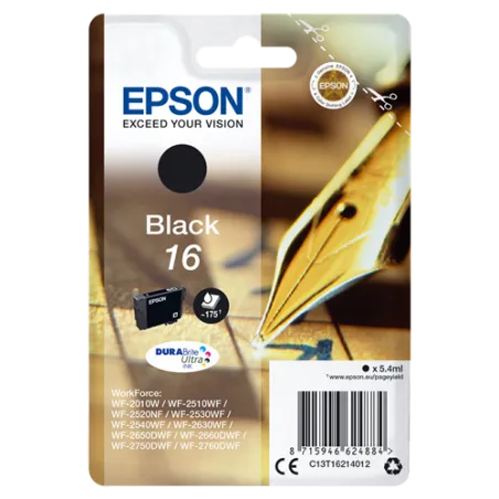 ORIGINAL Epson Cartuccia d'inchiostro nero C13T16214010 T1621 175 Pagine 5.4ml
