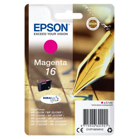 ORIGINAL Epson Cartuccia d'inchiostro magenta C13T16234012 T1623 165 Pagine 3.1ml