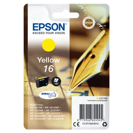 ORIGINAL Epson Cartuccia d'inchiostro giallo C13T16244012 T1624 165 Pagine 3.1ml