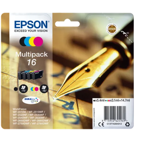 ORIGINAL Epson Multipack bk/c/m/y C13T16264012 T1626 4 cartucce d'inchiostro T1621 + T1622 + T1623 + T1624