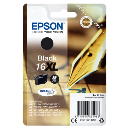 ORIGINAL Epson Cartuccia d'inchiostro nero C13T16314012 T1631 500 Pagine 12.9ml  XL
