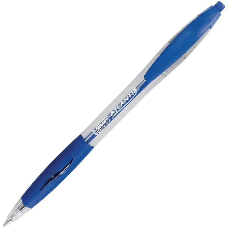 BiC Penna a sfera a scatto Atlantis Punta 1.0 mm Blu confezione 12 pezzi
