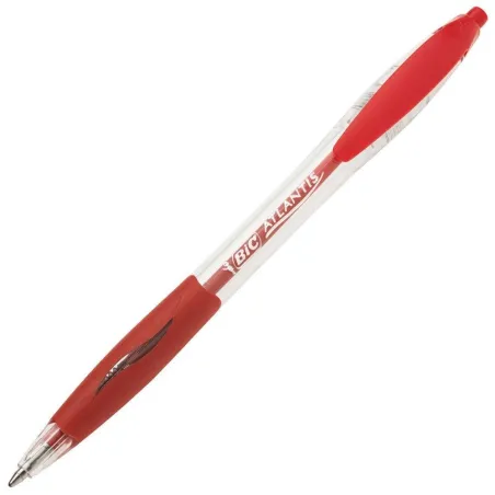BiC Penna a sfera a scatto Atlantis Punta 1.0 mm Rosso confezione 12 pezzi