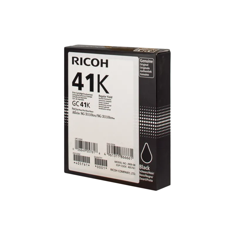 ORIGINAL Cartuccia Ricoh 405761 GC 41 Nero 2500 Pagine ORIGINAL Cartuccia Ricoh 405761 GC 41 Nero 2500 Pagine