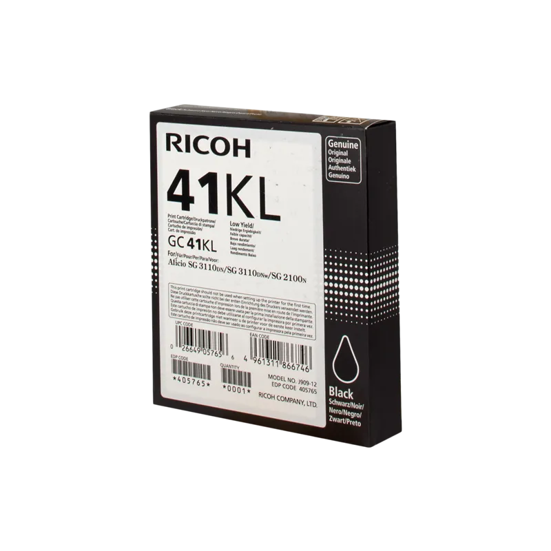 ORIGINAL Cartuccia Ricoh 405765 GC 41 Gel bkl Nero 600 Pagine ORIGINAL Cartuccia Ricoh 405765 GC 41 Gel bkl Nero 600 Pagine