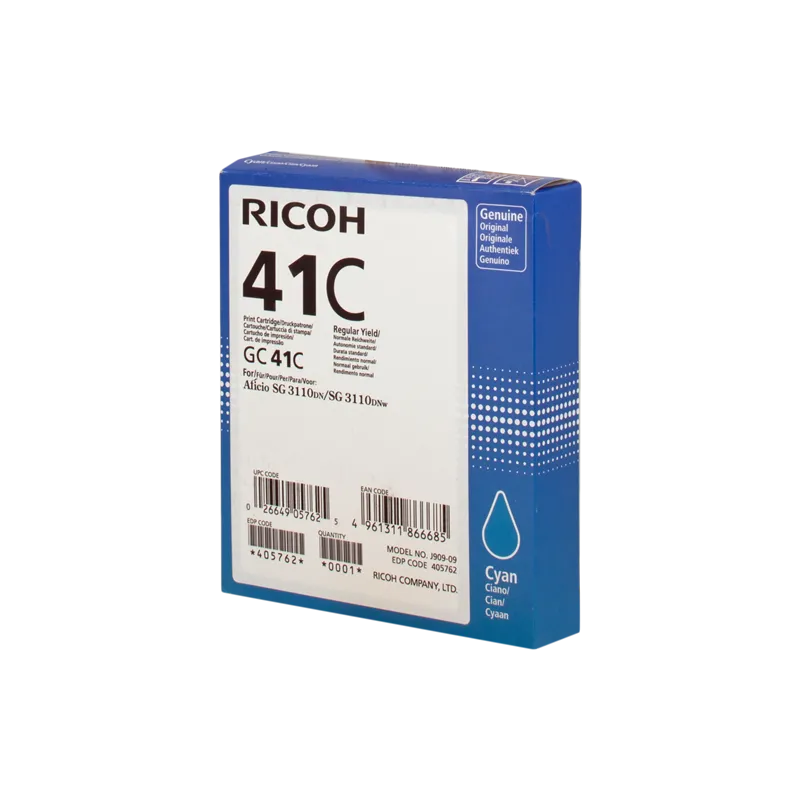 ORIGINAL Cartuccia Ricoh gel 405762 GC 41 c Ciano 2200 Pagine ORIGINAL Cartuccia Ricoh gel 405762 GC 41 c Ciano 2200 Pagine