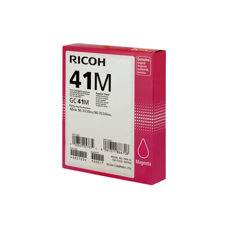 ORIGINAL Cartuccia Ricoh gel 405763 GC 41 m Magenta ~2200 Pagine ORIGINAL Cartuccia Ricoh gel 405763 GC 41 m Magenta ~2200 Pagine