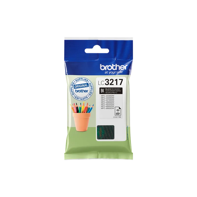 ORIGINAL Cartuccia Brother Inkjet LC3217BK Nero 550 Pagine