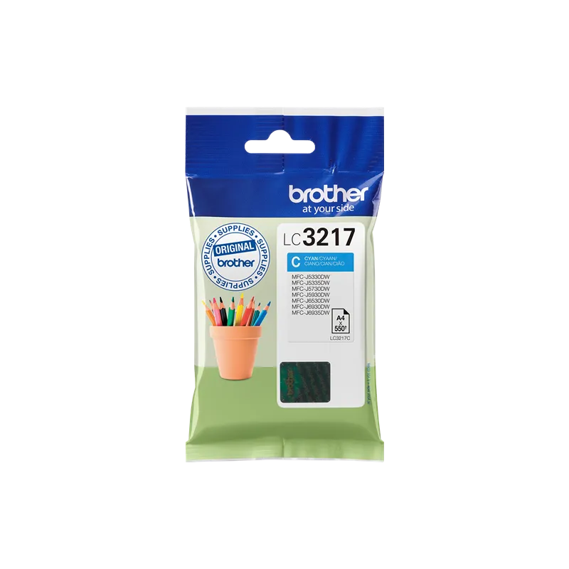ORIGINAL Cartuccia Brother Inkjet LC3217C Ciano 550 Pagine