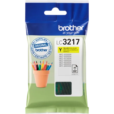 ORIGINAL Cartuccia Brother Inkjet LC3217Y Giallo 550 Pagine