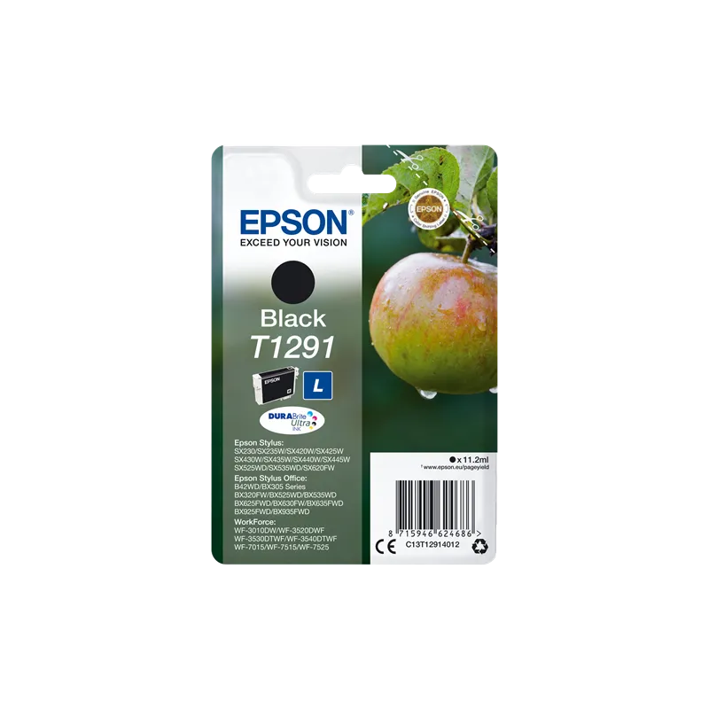 ORIGINAL Cartuccia Epson Inkjet C13T12914011 Nero T1291 385 Pagine