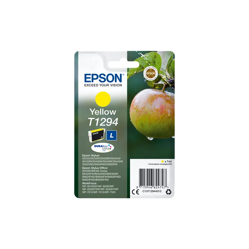 ORIGINAL Cartuccia Epson Inkjet C13T12944012 Giallo T1294 470 Pagine