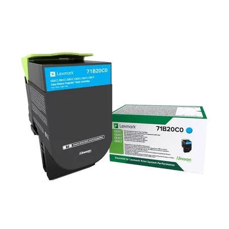 ORIGINAL Toner Lexmark 71B20C0 Ciano 2300 Pagine