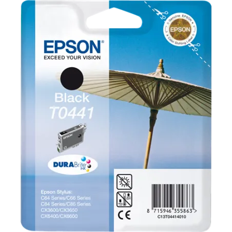 ORIGINAL Cartuccia InkJet Epson C13T04414010 T0441 Nero 540 Pagine 13ml