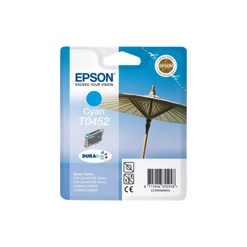 ORIGINAL Cartuccia Epson C13T04524010 T0452 Ciano 250 Pagine ORIGINAL Cartuccia Epson C13T04524010 T0452 Ciano 250 Pagine