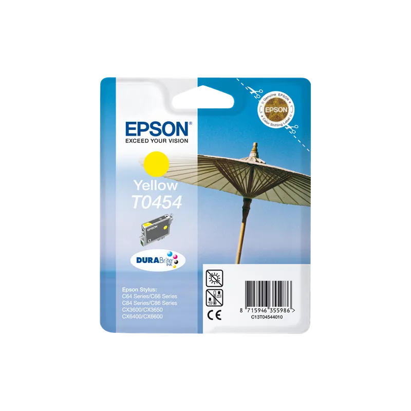 ORIGINAL Cartuccia Inkjet Epson C13T04544010 T0454 Giallo 250 Pagine