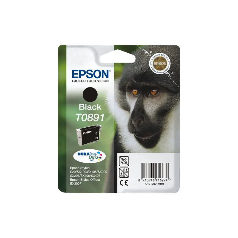 ORIGINAL Cartuccia Inkjet Epson T0891 C13T08914011 Nero 170 Pagine