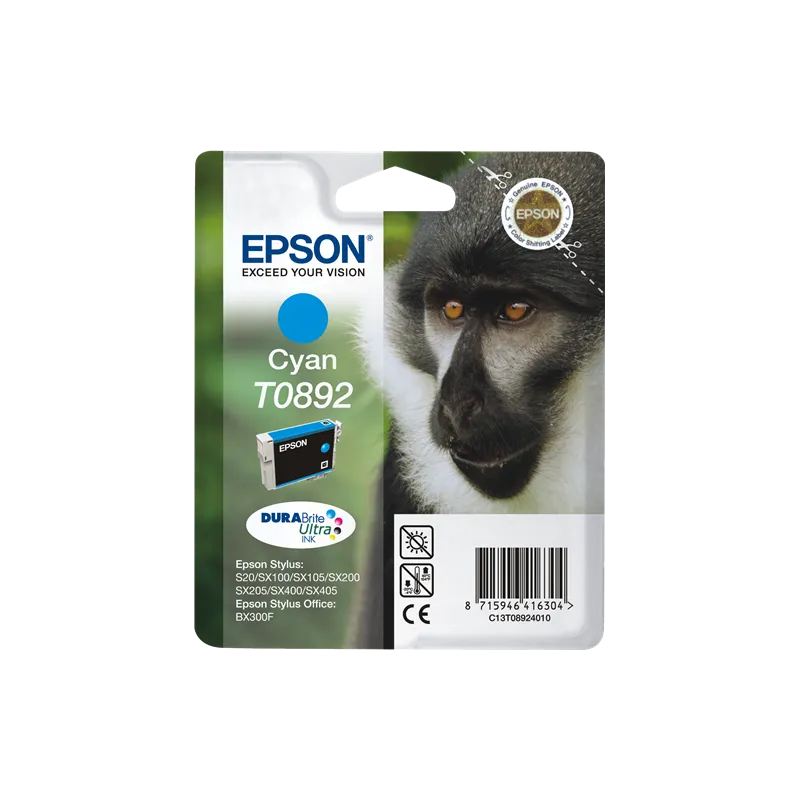 ORIGINAL Cartuccia Inkjet Epson T0892 C13T08924011 Ciano 170 Pagine