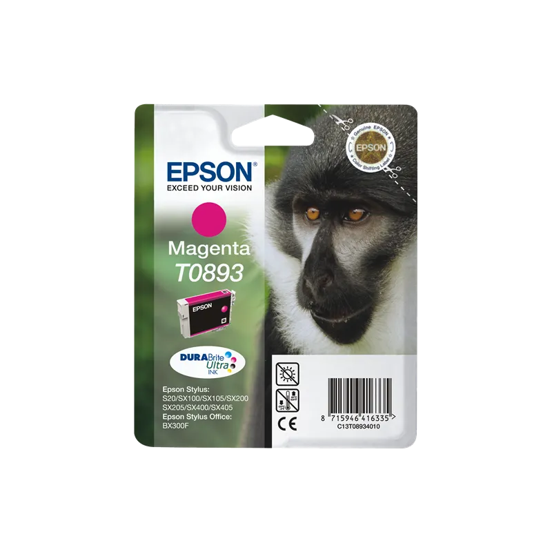 ORIGINAL Cartuccia Inkjet Epson T0893 C13T08934011 Magenta 135 Pagine ORIGINAL Cartuccia Inkjet Epson T0893 C13T08934011 Magenta 135 Pagine