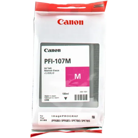 ORIGINAL Cartuccia Canon Inkjet PFI-107m 6707B001 Magenta130ml