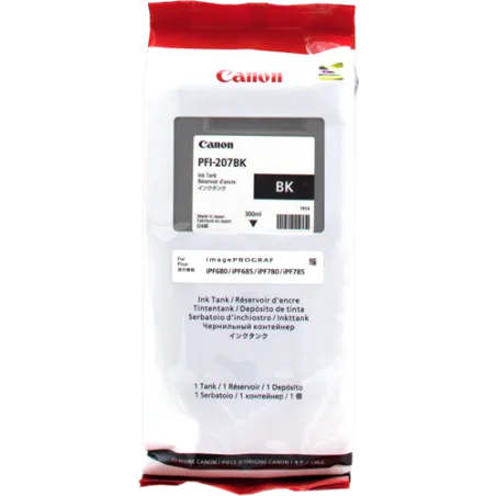 ORIGINAL Cartuccia Inkjet Canon PFI-207bk 8789B001 Nero 300ml