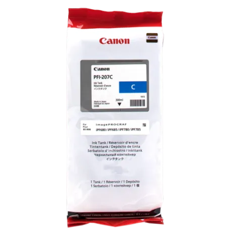 ORIGINAL Cartuccia Inkjet Canon PFI-207c 8790B001 Ciano 300ml