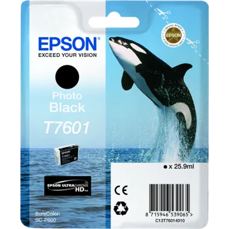 ORIGINAL Cartuccia Inkjet Epson T7601 / C13T76014010 Nero 25.9ml