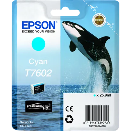 ORIGINAL Cartuccia Inkjet Epson C13T76024010 / T7602 Ciano 2200 Pagine 25.9ml