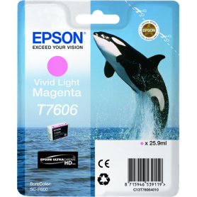 ORIGINAL Cartuccia Inkjet Epson C13T76064010 / T7606 Magenta Chiaro 2800 Pagine 25.9ml