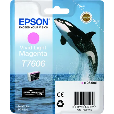 ORIGINAL Cartuccia Inkjet Epson C13T76064010 / T7606 Magenta Chiaro 2800 Pagine 25.9ml