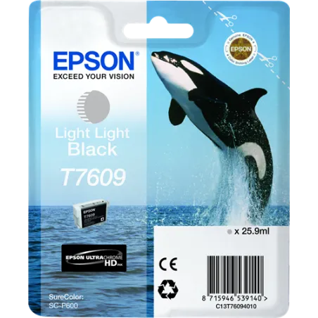 ORIGINAL Cartuccia Inkjet Epson  light light C13T76094010 T7609 Nero Light Light 12000 Pagine 25.9ml