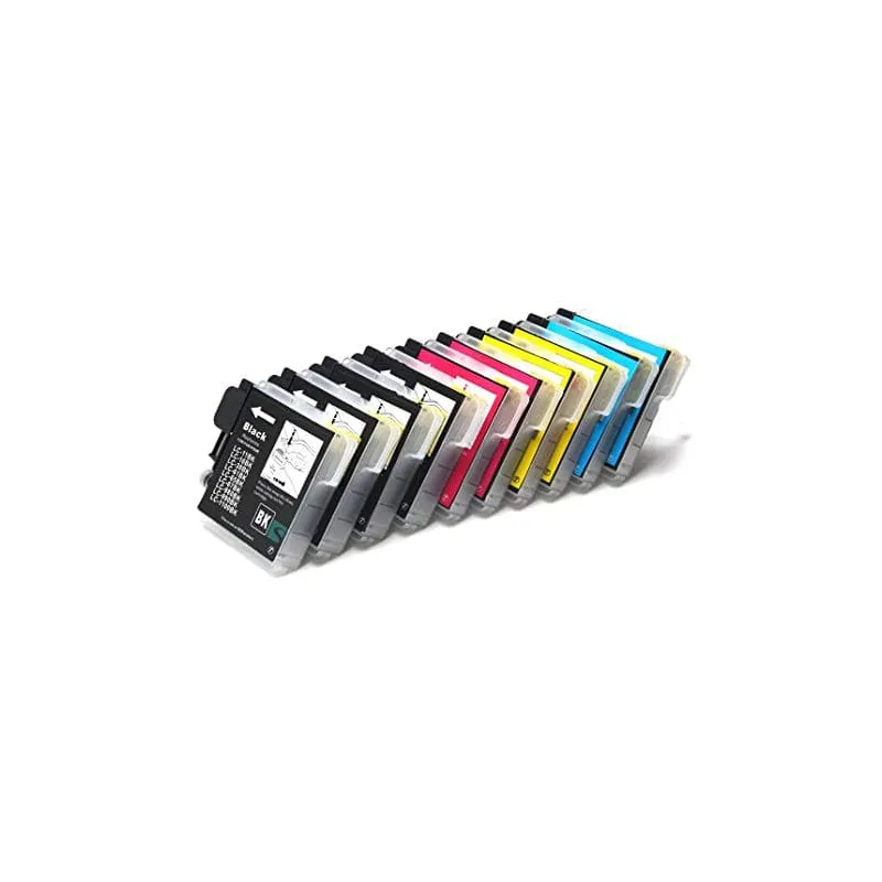 Cartucce Brother LC980 Compatibili confezione 10 cartucce 4 Nero 2 Ciano 2 Magenta 2 Giallo