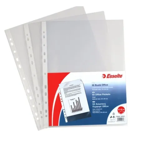 Buste porta listino Esselte perforazione Uni. 22x30 lucide CF50PZ