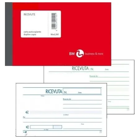 Blocco ricevute generiche 2 copie autocopiante