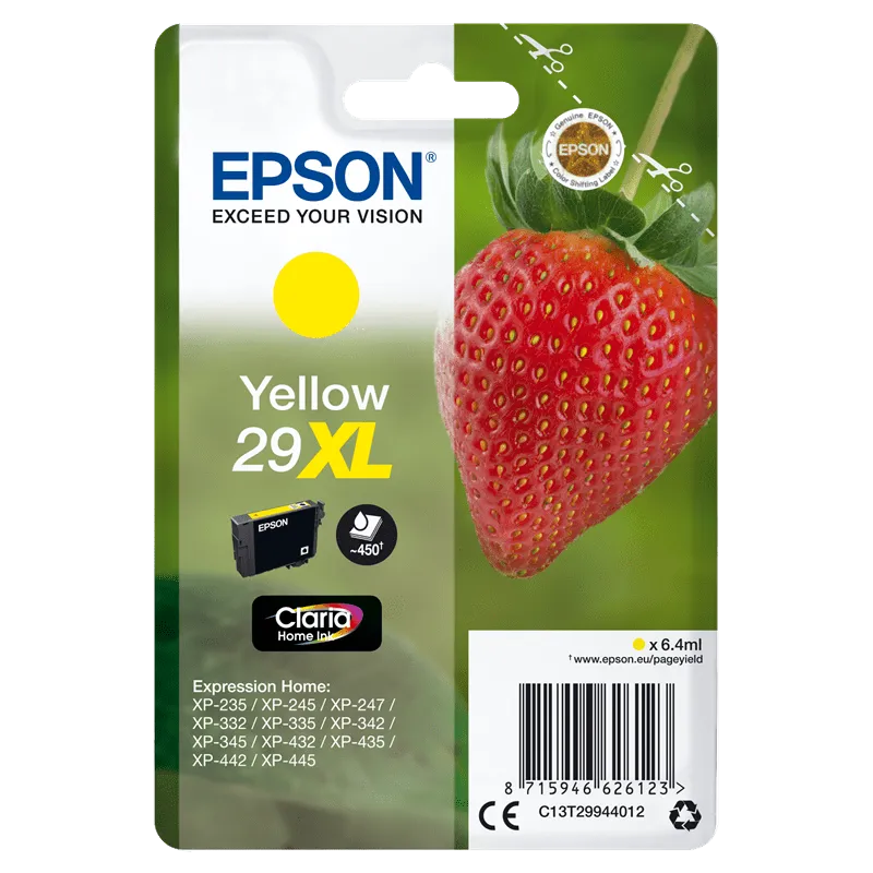 Cartuccia Epson T2944 Originale C13T29944012 Giallo 29XL