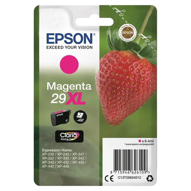 Cartuccia Epson T2993 Originale C13T29934012Magenta 29XL Cartuccia Epson T2993 Originale C13T29934012Magenta 29XL