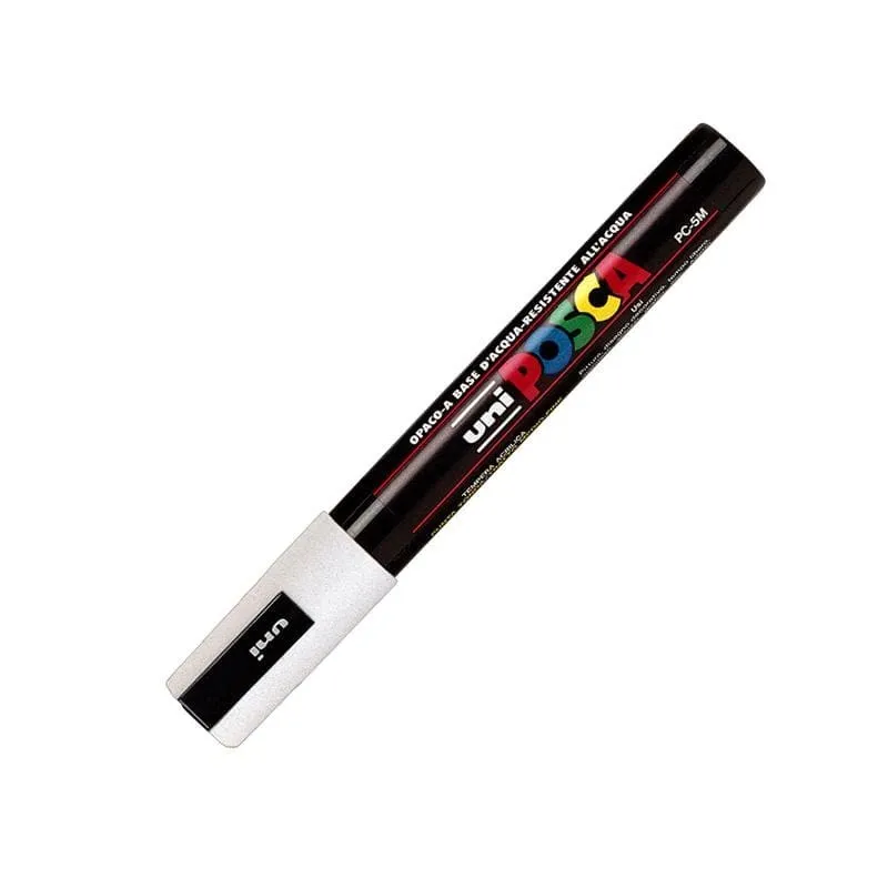Marcatore Uni Posca PC5M - bianco - punta media da 1,8 a 2,5mm - Uni Mitsubishi Marcatore Uni Posca PC5M - bianco - punta media da 1,8 a 2,5mm - Uni Mitsubishi