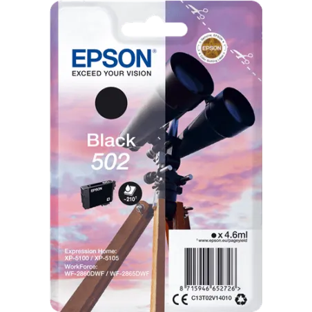 Cartuccia Epson 502 C13T02V14010 Originale Nero